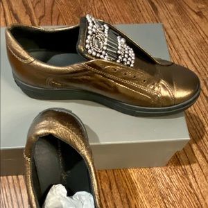 TOSCA BLU Embellished Leather Slip-On Sneaker